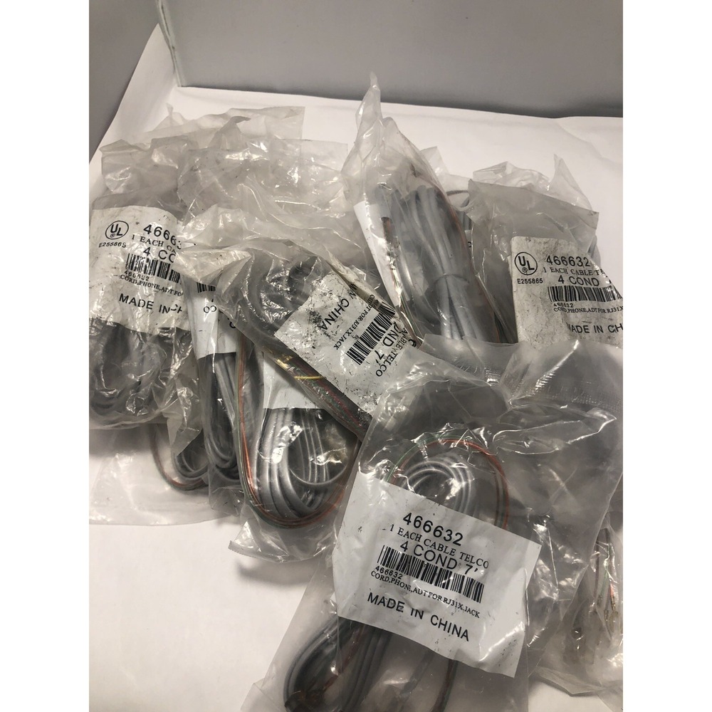 17 Pack TELCO 466632 4 COND 7FT PHONE RJ31X JACK